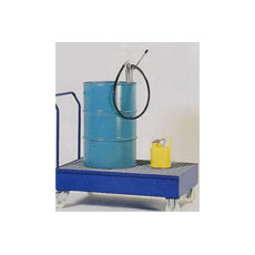 Container on Castors for up to 2 drums holding 205 litres each.