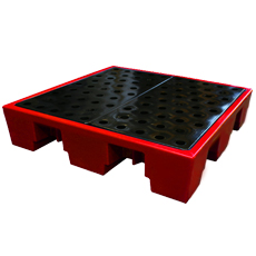 Ecosure 4 Drum Plastic Spill Pallet - Red