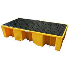 Ecosure 8 Drum Plastic Spill Pallet - Yellow