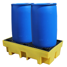 2 Drum Plastic Bunded Spill Pallet 