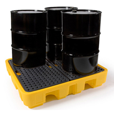 4 Drum Polyethylene Plastic Spill Pallet