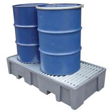 2 Drum Plastic Bunded Spill Pallet