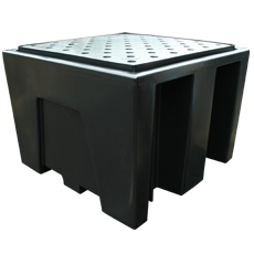 Ecosure IBC Bund Pallet - Black c/w removable grid