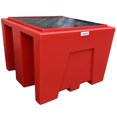 Ecosure IBC Bund Pallet - Red - c/w removable grid