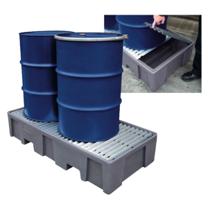 2 Drum Plastic Spill Pallet